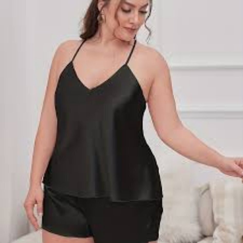 ❤️ 3/30$ Cotton Candyl Women's Black Cowl Neck Cami Sleepwear Top Size Medium